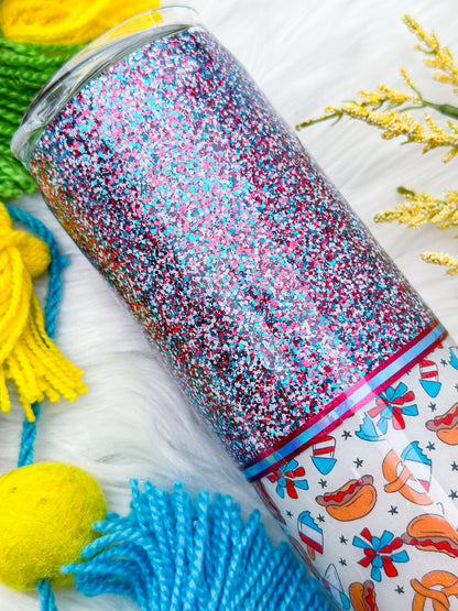 America Vibes Glitter Tumbler