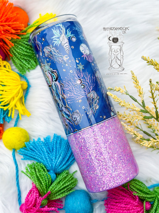 Under The Sea Glitter Tumbler