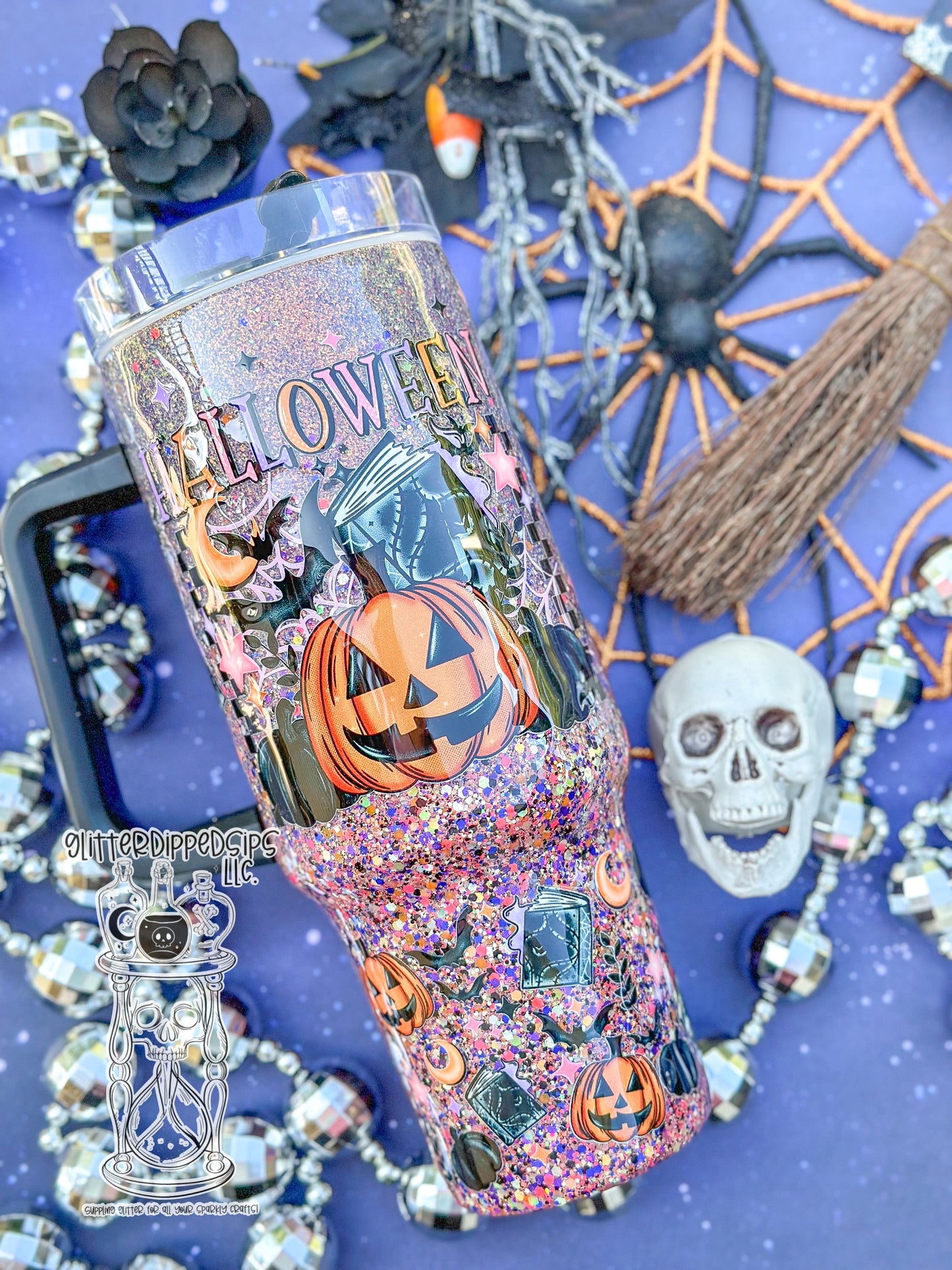 Halloween Glitter Tumbler