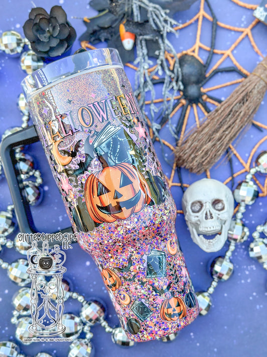 Halloween Glitter Tumbler