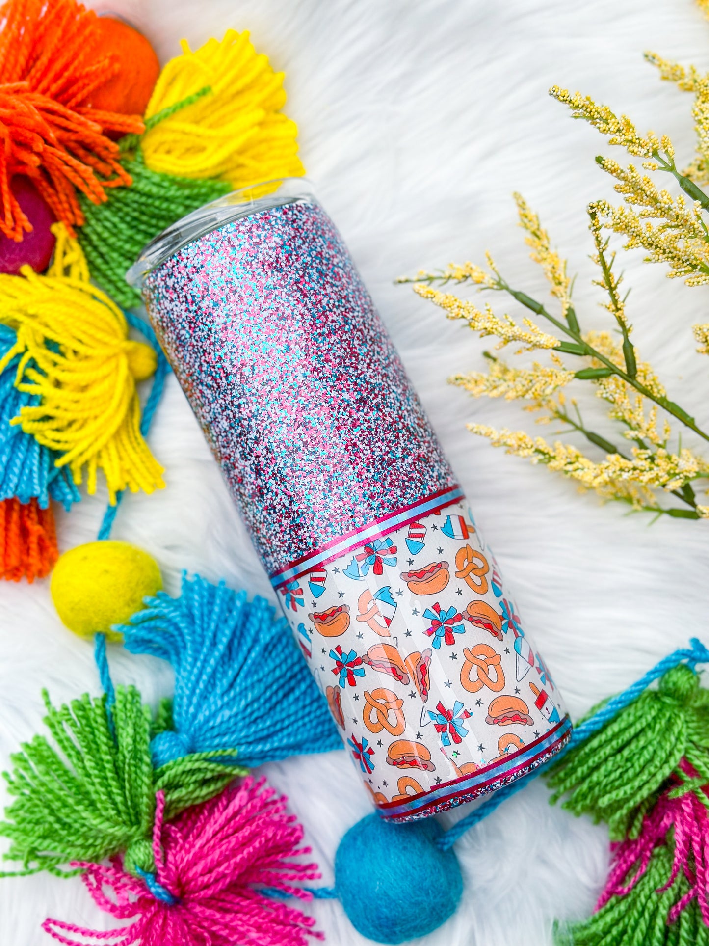 America Vibes Glitter Tumbler