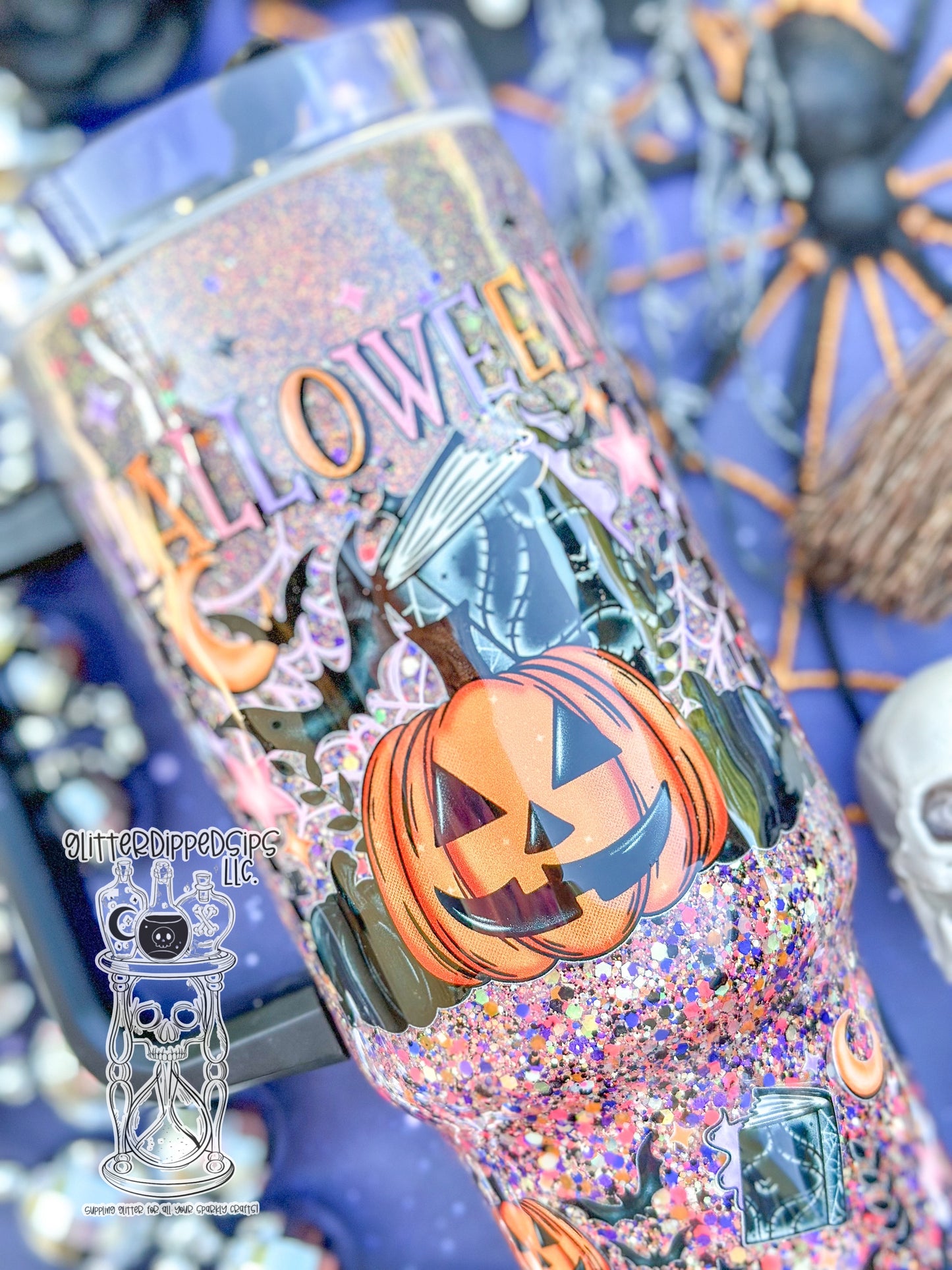 Halloween Glitter Tumbler