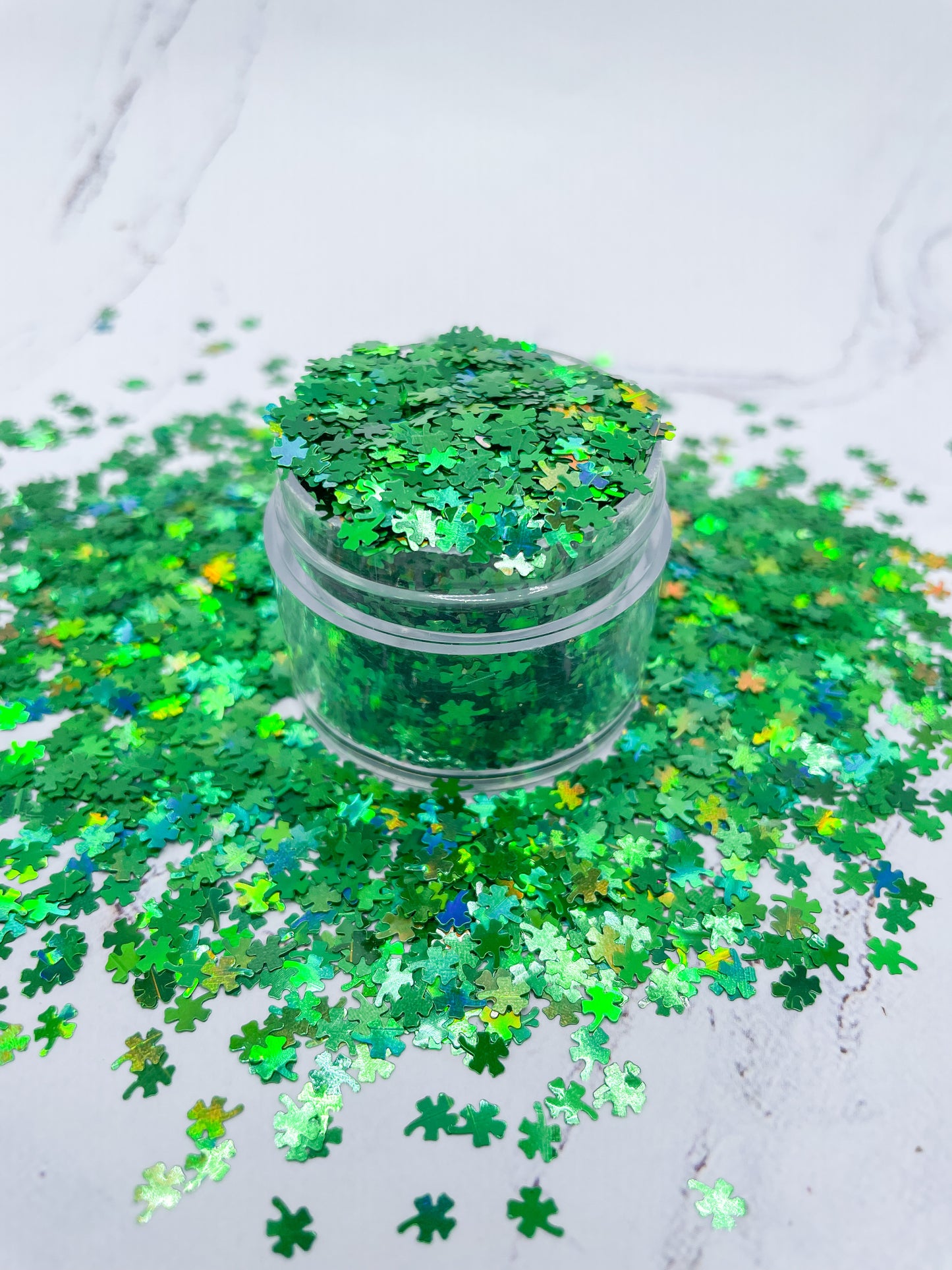 Lucky Clover Holographic Shaped Glitter