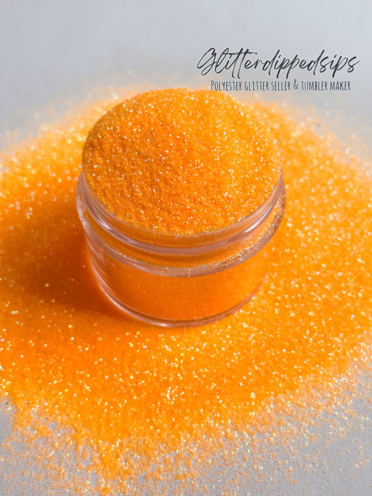 Hi-C orange colored fine glitter for crafting