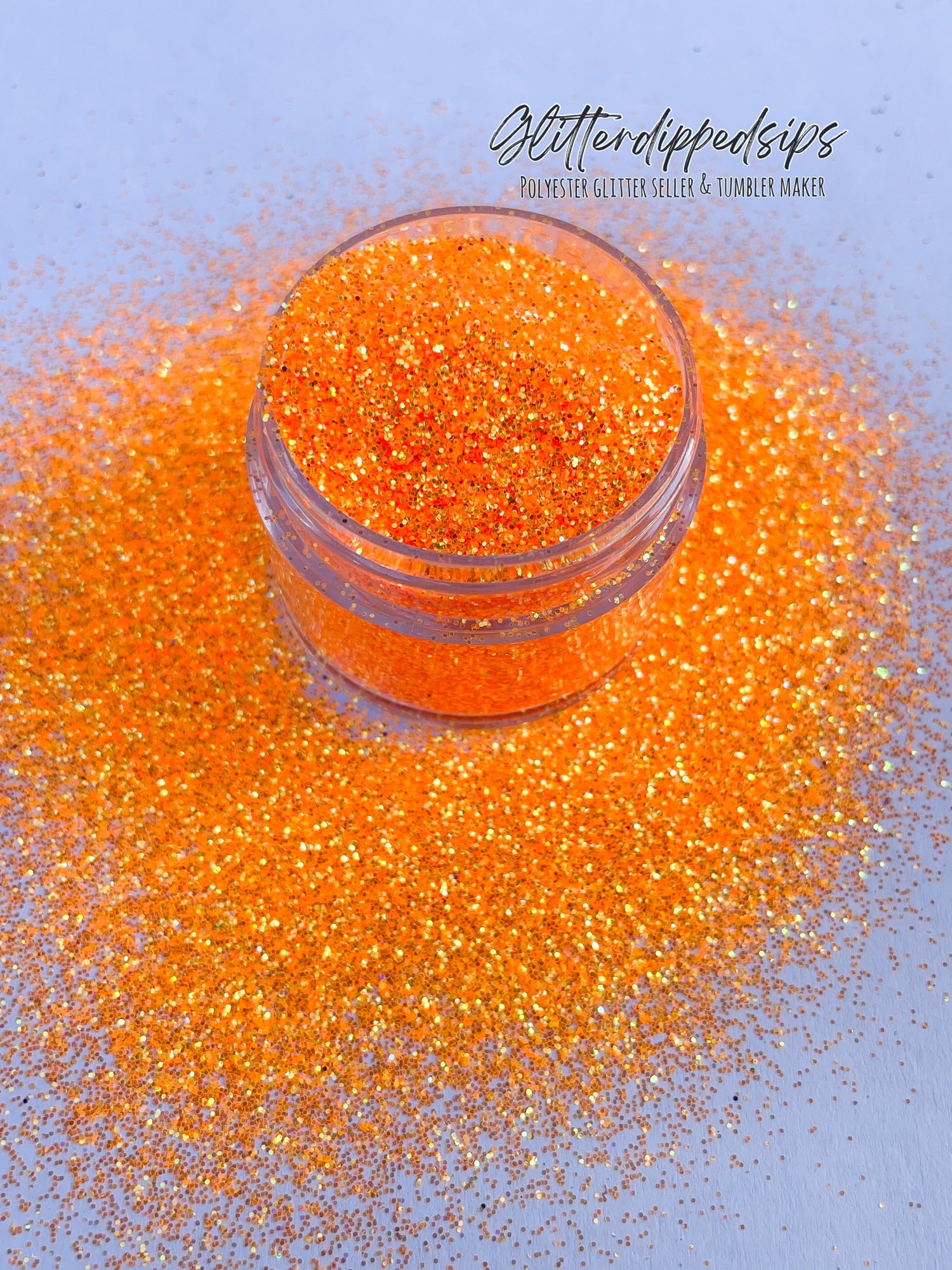 Neon orange fine glitter for tumblers, slime, resin crafts
