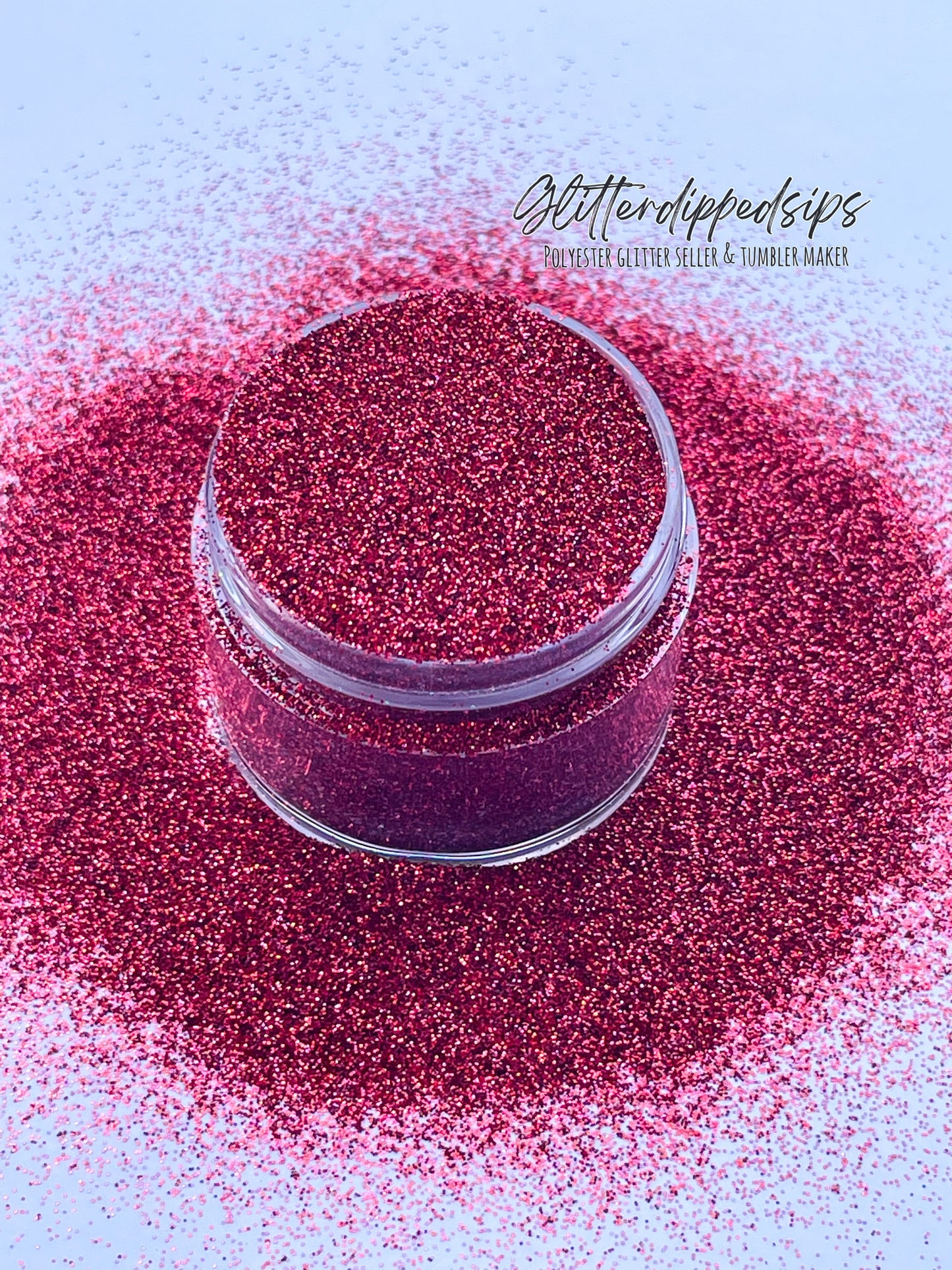 Red metallic extra fine glitter for making crafts, tumblers, resin, slime