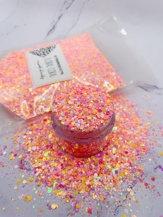 Floral Coral Mixed Chunky Glitter
