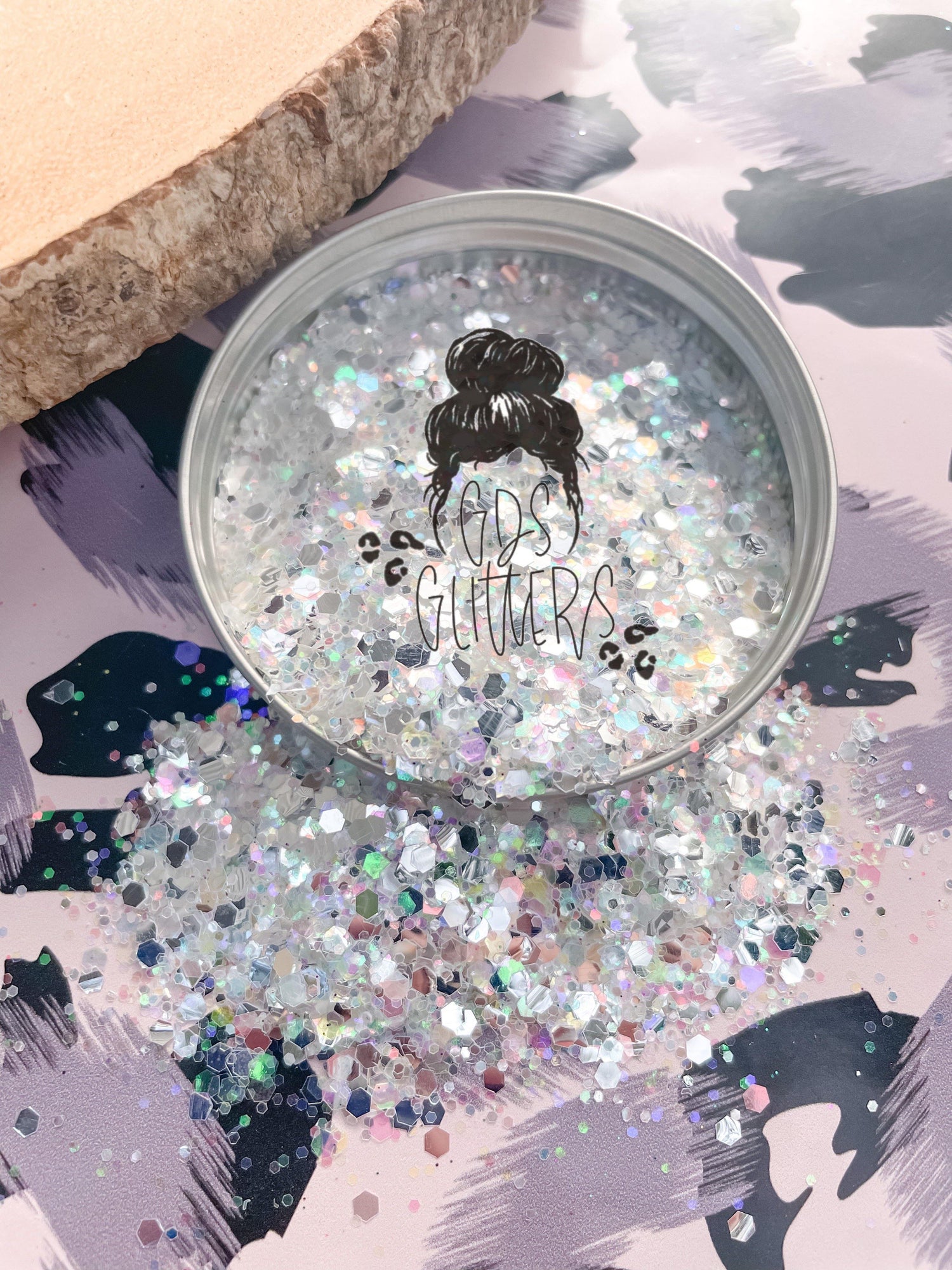 Silver mixed chunky glitter for craft makers